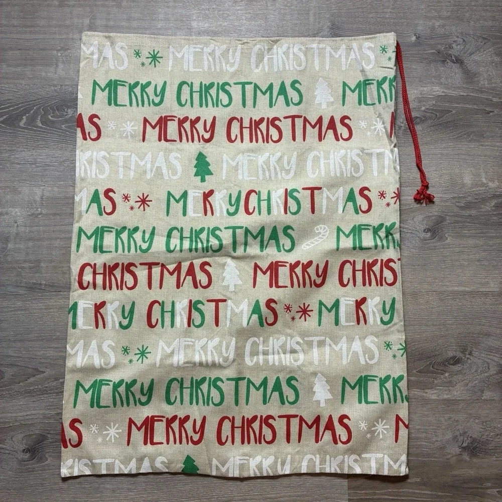 Burlap Style Merry Christmas Large Drawstring Gift Toy Santa‎ Bag Sack 36